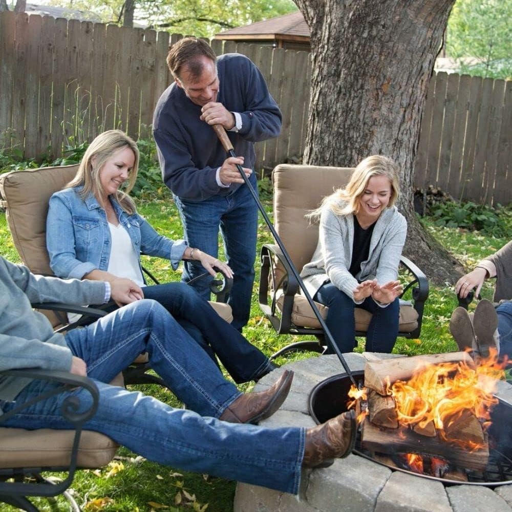 Walden Fire Pit Stoker Poker Long 33" - Stick-One-Way Airflow Valve-Blow Through Fire Poker Extra Long - High Carbon - Outdoor Campfire Tools and Accessories Fire-Poker for Fire Pit