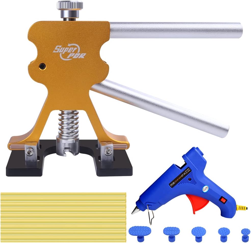 PDR 32pcs Dent Repair Tool Kit Dent Puller Dent Removal Pulling Tabs Bridge Dent Removal Tools for Car Auto Body Hail Damage Remover Pack of 2