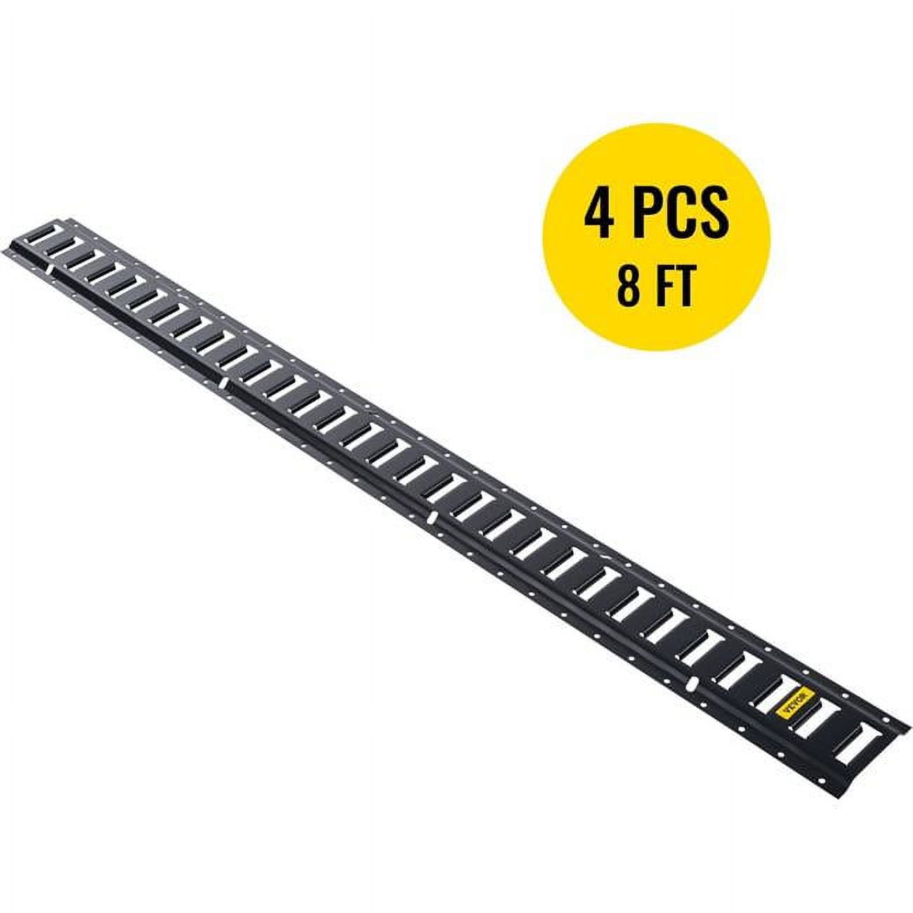 Vevor  8 ft. E Track Tie Down Rail System Powder Coated for Truck Trailer, Black - 4 Piece