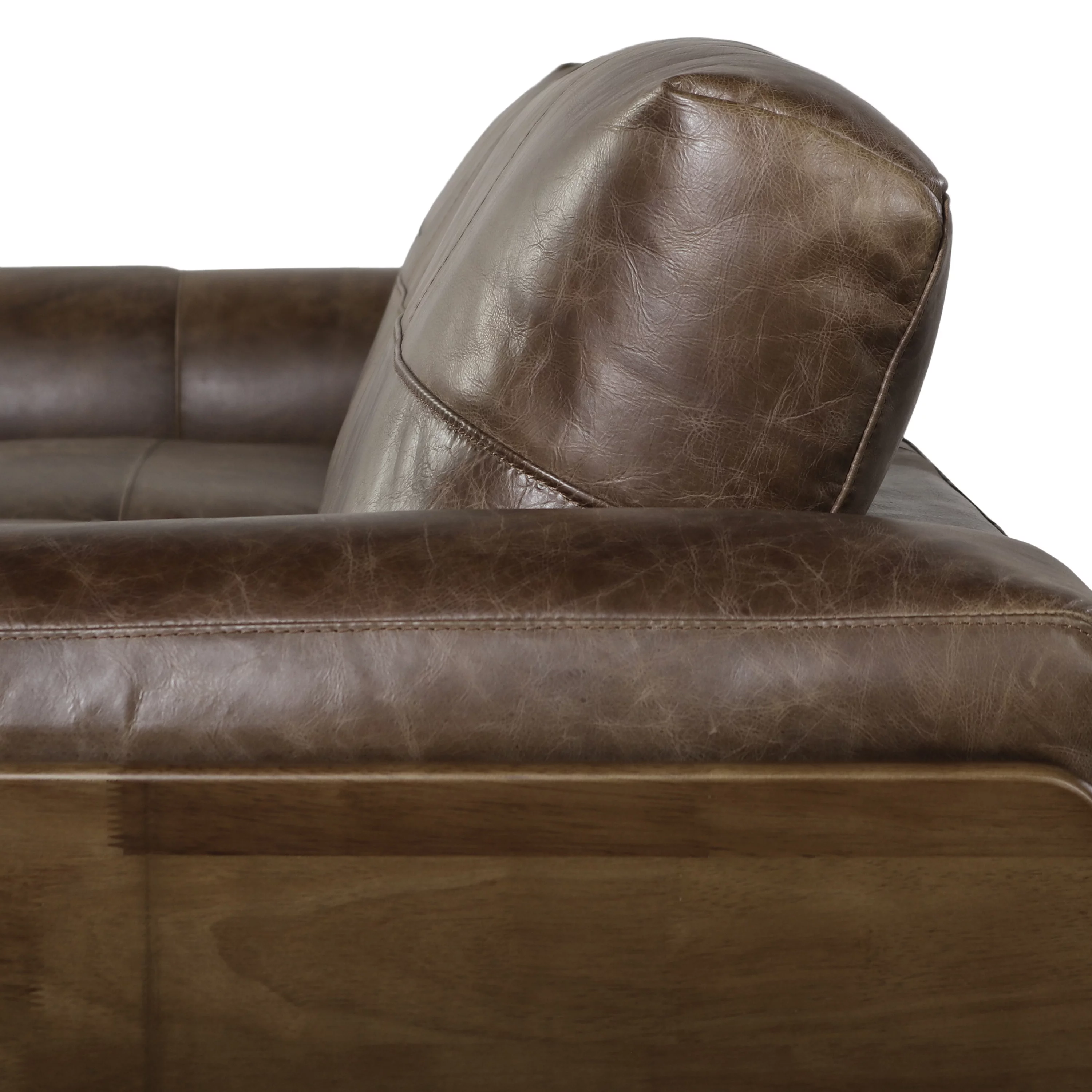 GDF Studio Connor Contemporary Upholstered Oversized Club Chair, Espresso Leather and Dark Walnut