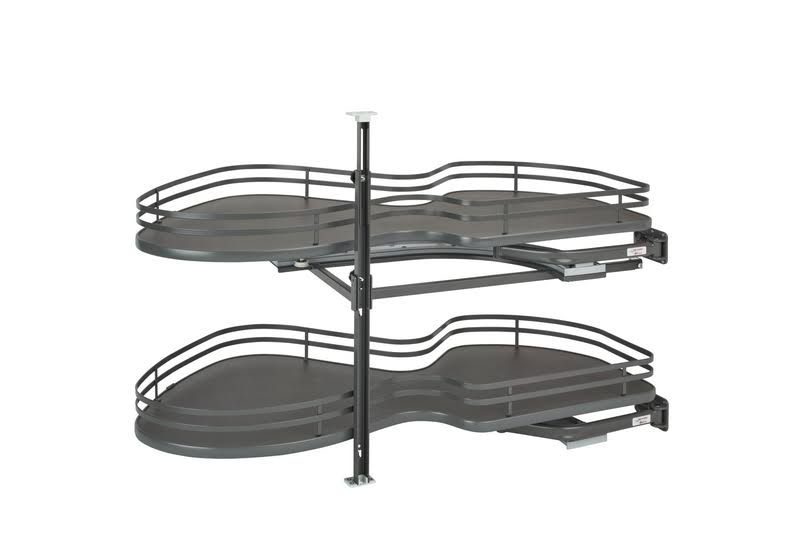 Rev-A-Shelf Right-Handed 2 Tier Blind Corner Cabinet Organizer, Gray