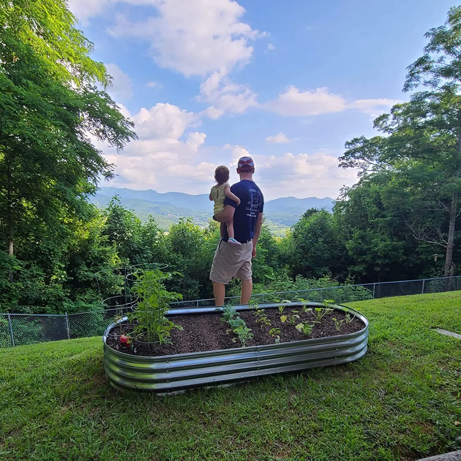 Raised Garden Bed 6.5ft Galvanized Planter Box Outdoor, Rot-Resistant Oval Large Metal Garden Bed Planter for Vegetables Flower Herb - Curated Treasures Market