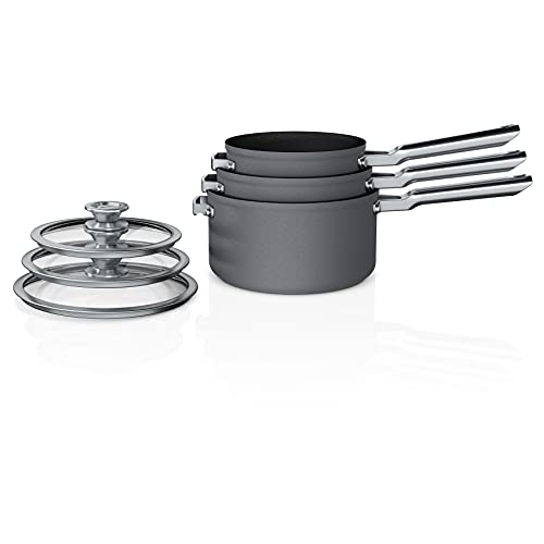 Ninja NeverStick Premium 10 Piece Pots & Frying Pans Set, with Glass Lids, Nesting, Hard Anodized, Kitchen Cookware Sets Nonstick