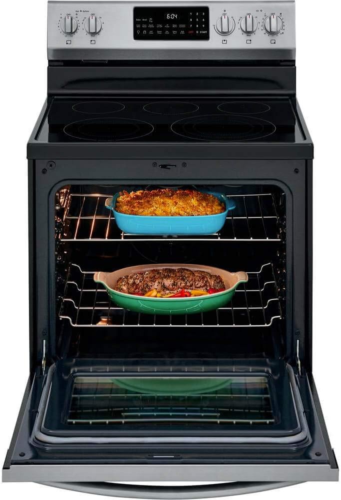 Frigidaire GCRE3060AF 30" Gallery Series Stainless Steel Electric Range with 5.7 cu. ft. Capacity 5 Elements Air Fry and True Convection