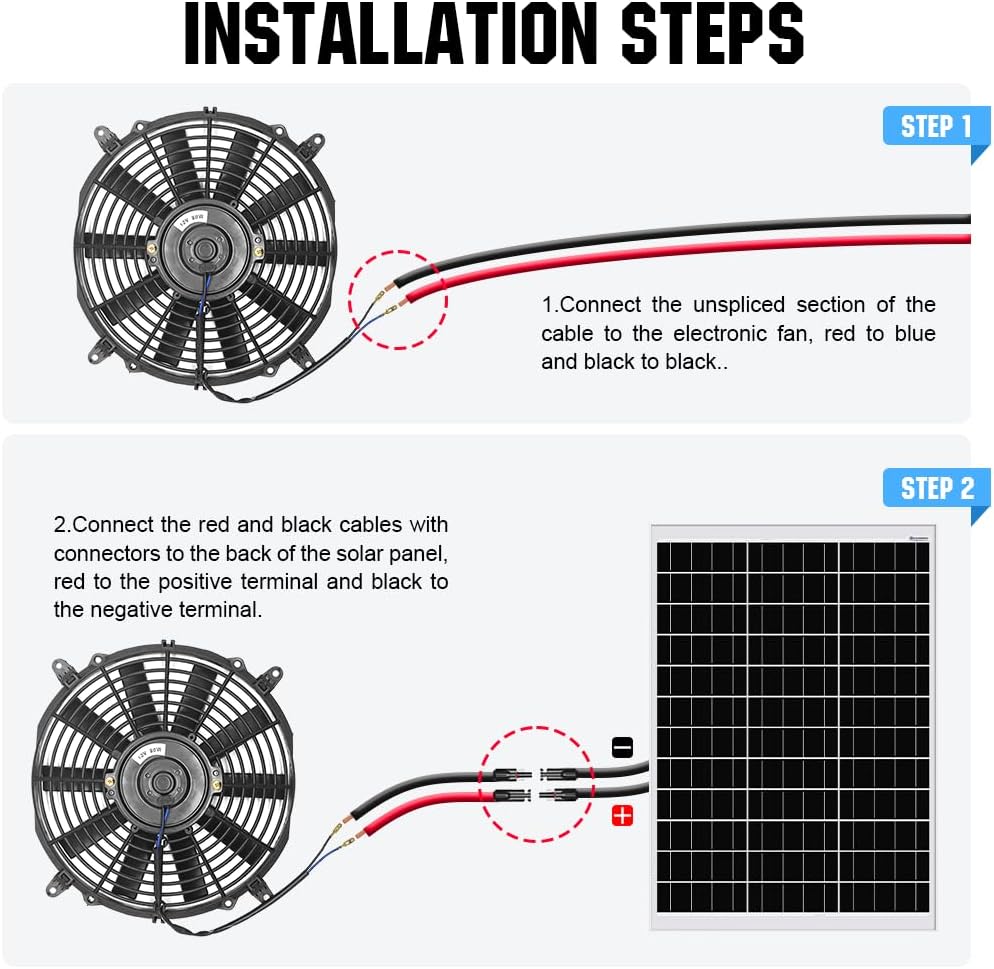100 Watt Solar Powered Attic Fan System, Ventilator Gable Roof Vent Fan+100W Solar Panel, for Attic or Greenhouse (DELIVERY in 2 Packages)…