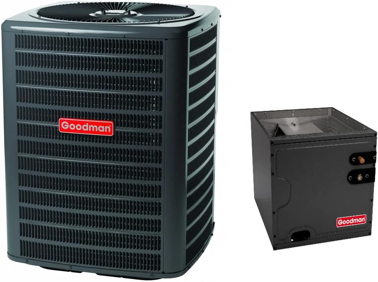 Goodman 14 SEER 2.5 TON AC Condenser with Vertical cased coil - GSX140301 and CAPFA3022B6