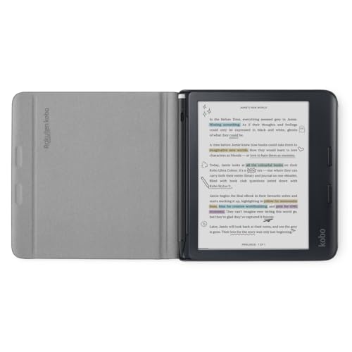 Kobo Libra Colour Black eReader with Case Bundle