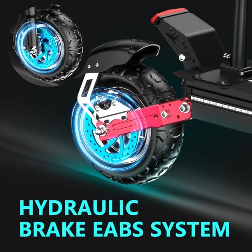 HLOIE Electric Scooter for Adults Peak 5600W Dual Motor Up to 50MPH,Battery Range to 45Miles Fast Sports Escooter 11" Off Road Tires 800lbs Max Load Folding Scooter for Teens with Detachable Seat