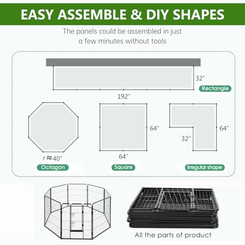 BestPet Dog Playpen Indoor 40 inch 16 Panels Metal Dog Pen Pet Dog Fence Outdoor Exercise Pen with Doors,Pet Puppy Playpen for RV Camping Yard, Black