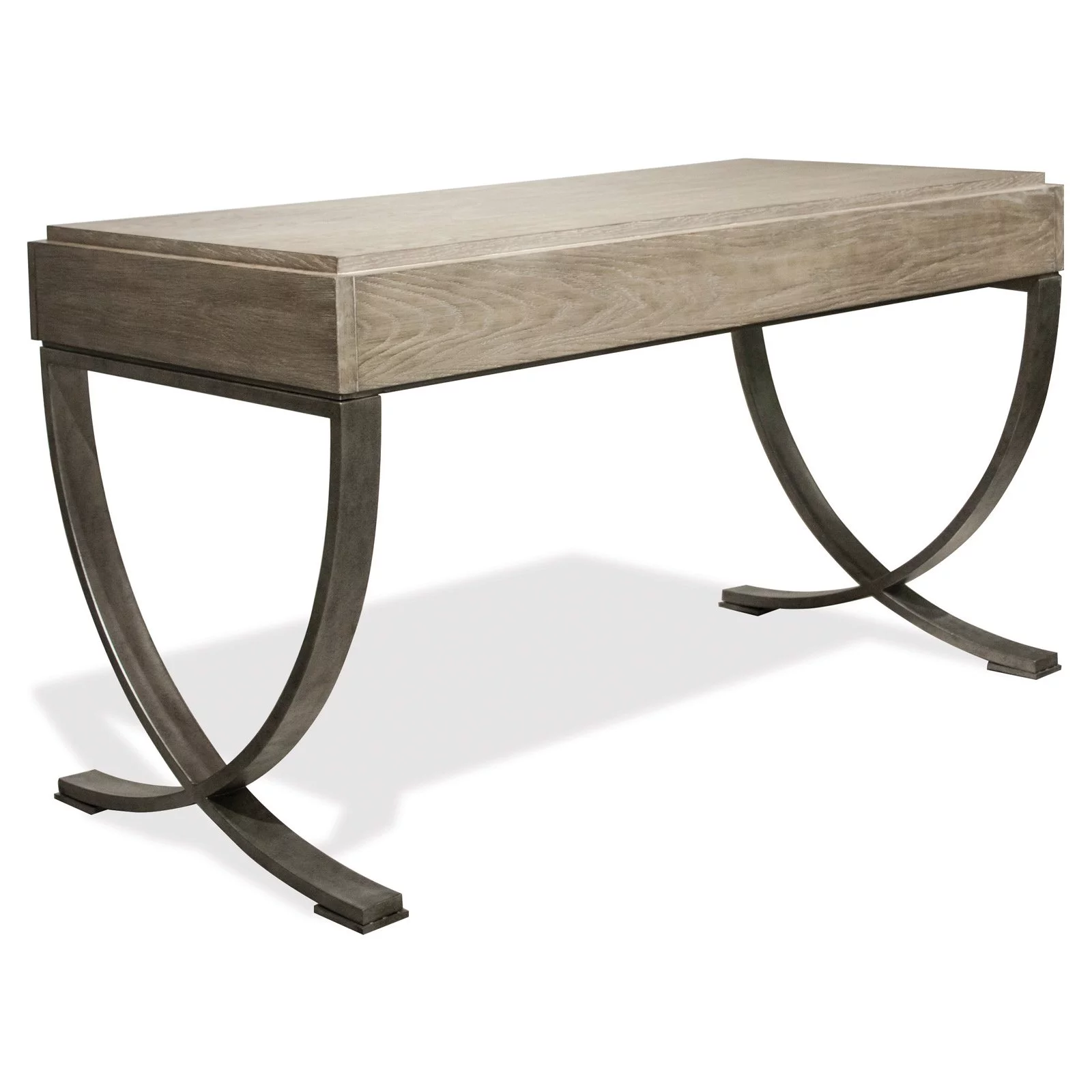 Riverside Furniture Sophie Wood and Metal Writing Desk in Natural