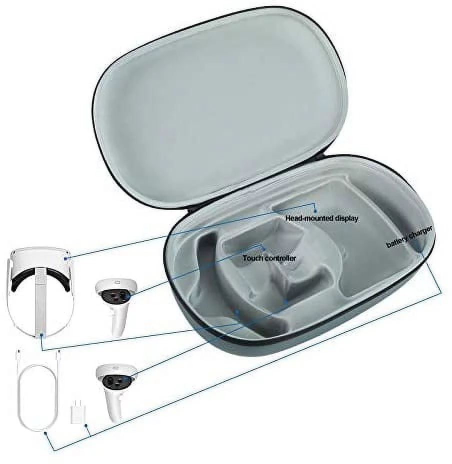 2021 Meta Oculus Quest 2 All-In-One VR Headset, Touch Controllers, 256GB SSD, 1832x1920 up to 90 Hz Refresh Rate LCD, 3D Audio, Mytrix Head Strap, Carrying Case, Earphone