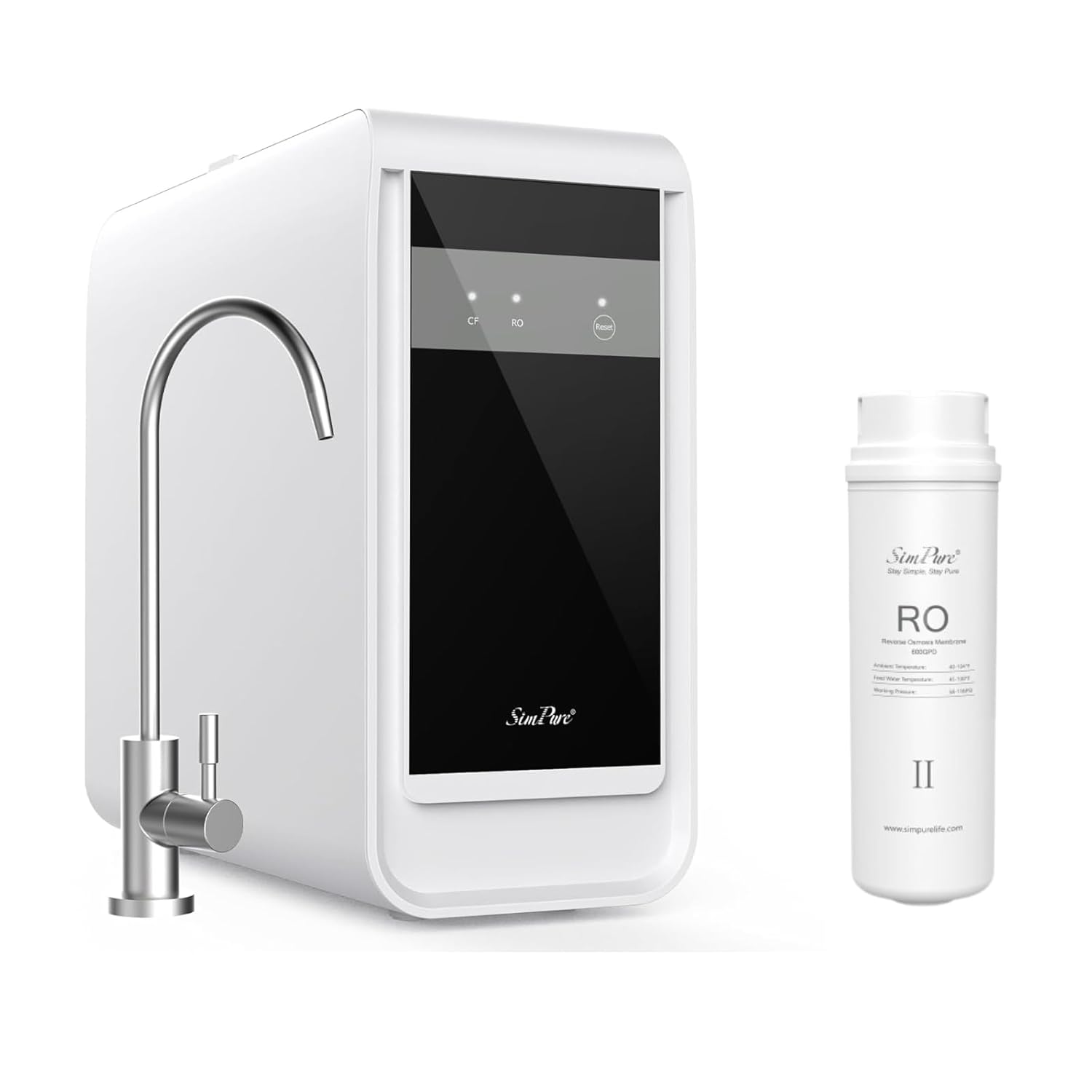 SimPure Upgraded Q3-600 Tankless Reverse Osmosis System+ Q3-600 RO Filter Replacement