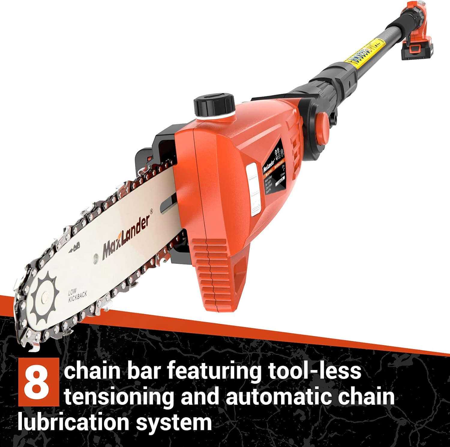 MAXLANDER 20V Electric Pole Saw Hedge Trimmer Multi-Angle Telescoping 2 in 1 Combo Kit 2.0Ah Battery and Charger Included Auto-Oiling