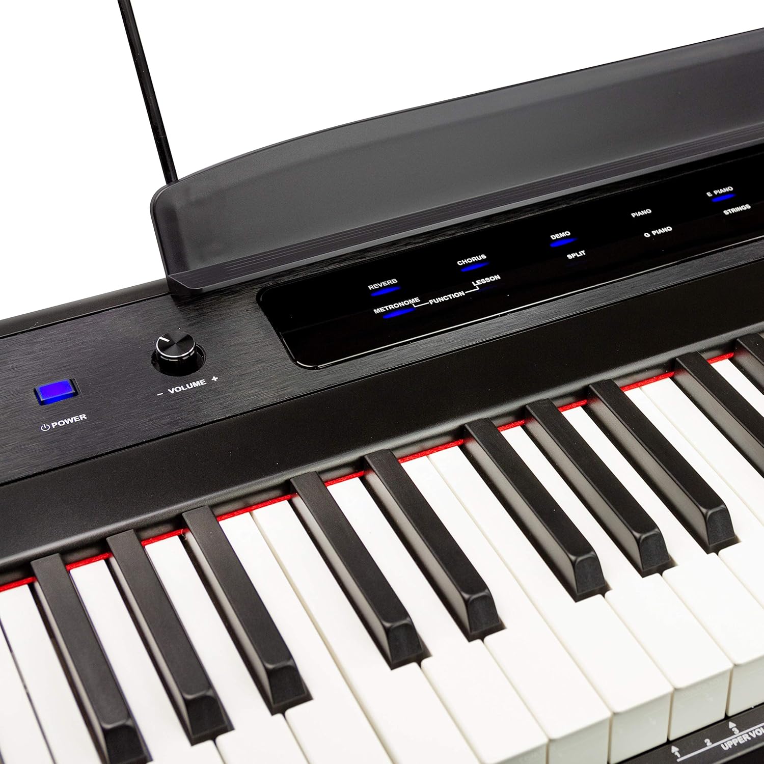 RockJam 88-Key Beginner Digital Piano with Full-Size Semi-Weighted Keys, Power Supply, Simply Piano App Content & Key Note Stickers, Black