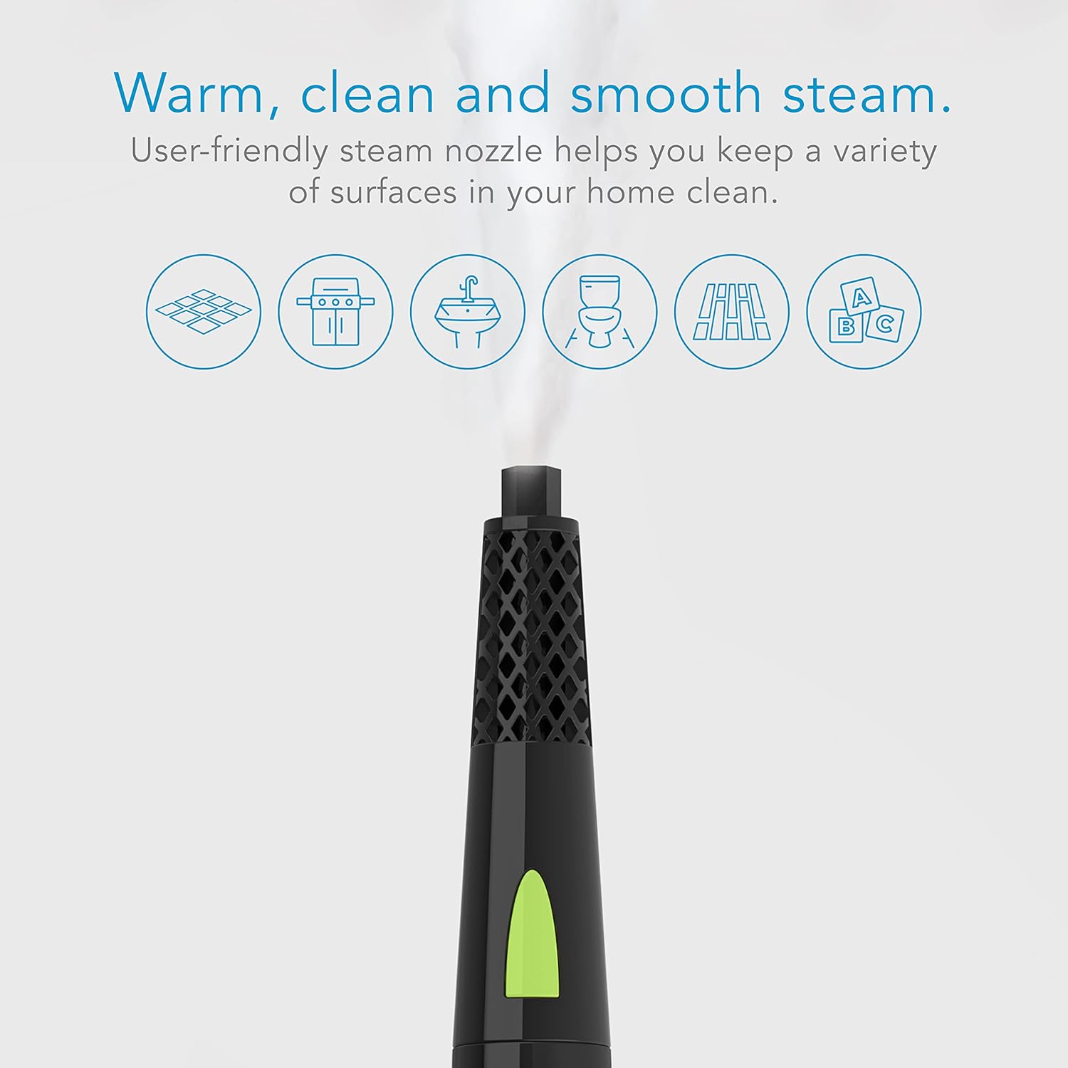 Steamfast SF-375 Deluxe Canister Steam Cleaner with 18 Accessories, Continuous Trigger, and Onboard Storage , White