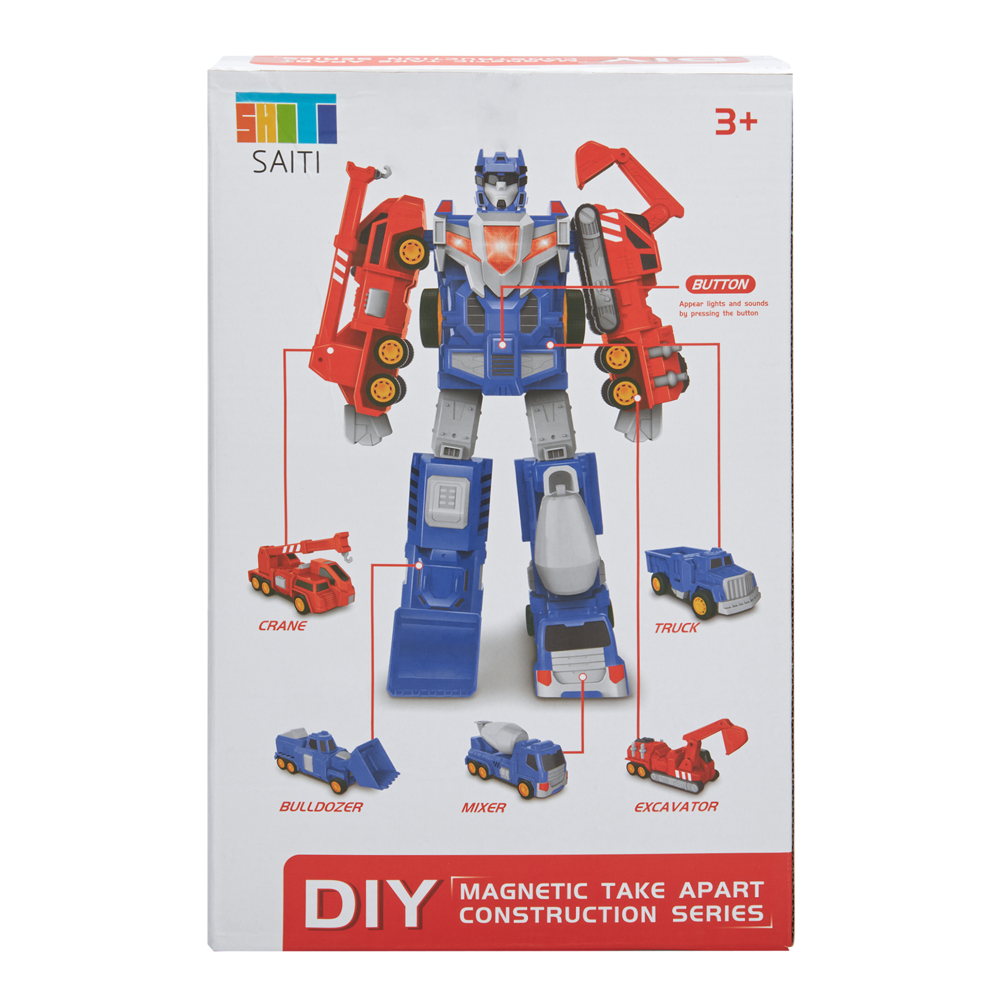 KingShop Toys for 3 4 5 6 7 Year Old Boys - Construction Vehicles Transform Robot Kids Toys, Building Toddler Toys for Kids Ages 4-8 w/ Pull-Back Toys, 5-in-1 Trucks Gifts for Boys Girls