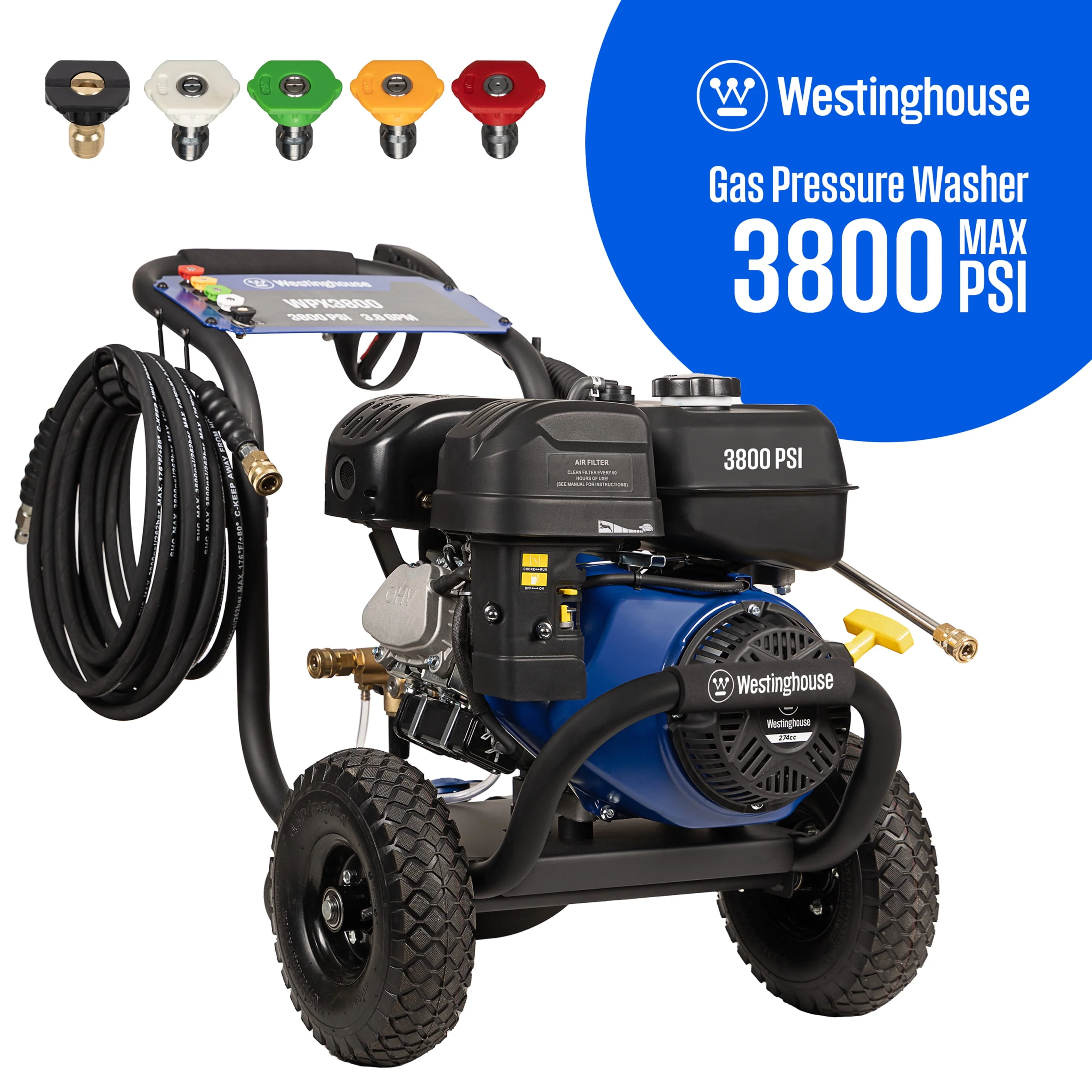 Westinghouse 2700-PSI, 2.3- GPM Gas Pressure Washer with 4 Nozzles & Soap Tank
