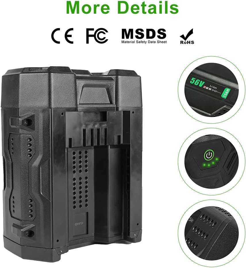56 Volt 7.5 Ah Lithium Battery Replacement for BA4200 BA4200T BA5600T Batteries 7500mah with Power Indicator, Compatible with All Power Tools (Battery Holder Included)
