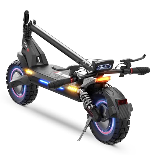 iScooter Electric Scooter Adults, 28/38 MPH Top Speed & 40/50 Miles Long Range Escooter, 10/11" Offroad Pneumatic Tire Scooters for Adults with Cruise Control, Dual Suspensions, Foldable E-Scooter