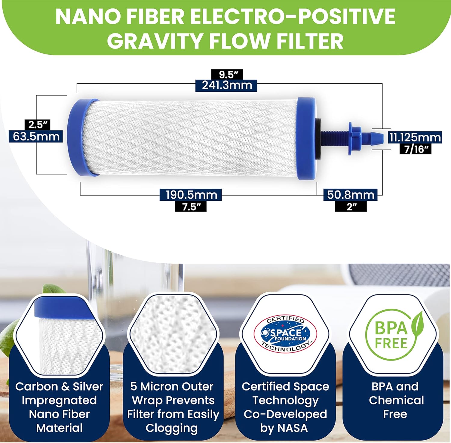 High Capacity Nano Gravity Water Purification Filter Replacement That Outperforms BB9-2