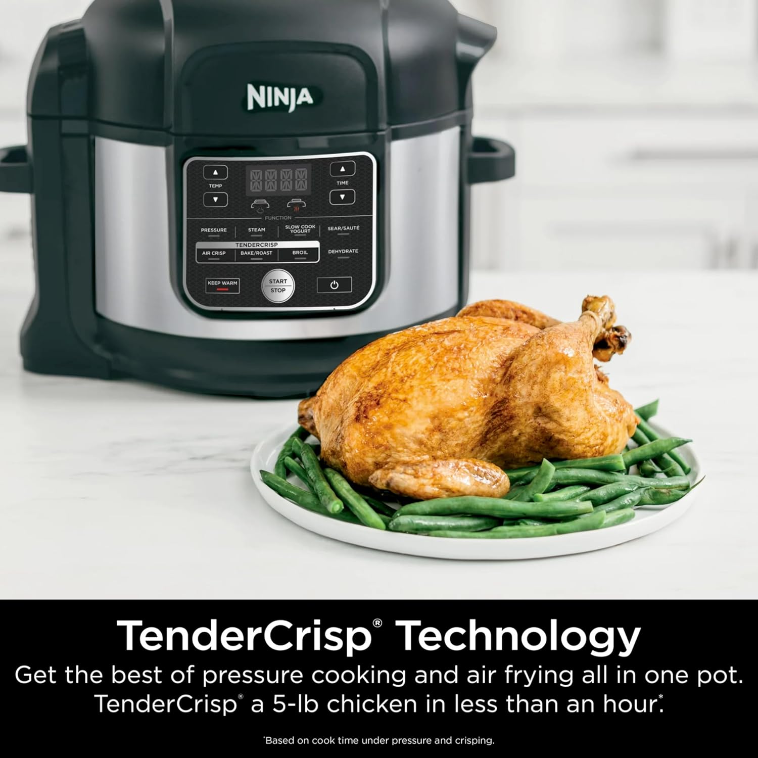 Ninja Foodi OS300 10-in-1 6.5-Quart Pro Pressure Cooker Air Fryer Multicooker, Stainless, Indoor grill’s wide temperatureCyclonic Grilling Technology 500F, Smoke Control System (Renewed)