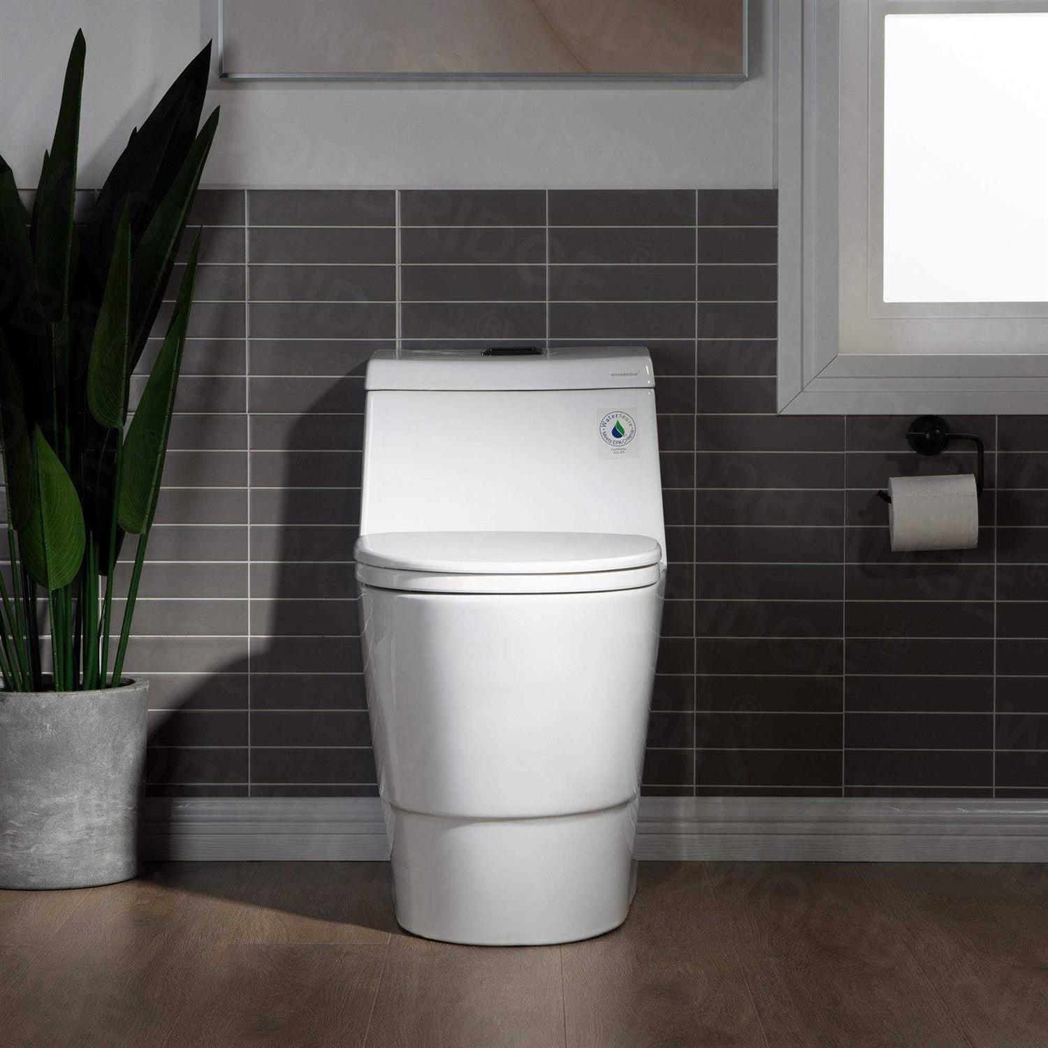 WoodBridge B0940-MB Dual-Flush Elongated One-Piece Toilet Finish - Shop Hardware Tools Online Store
