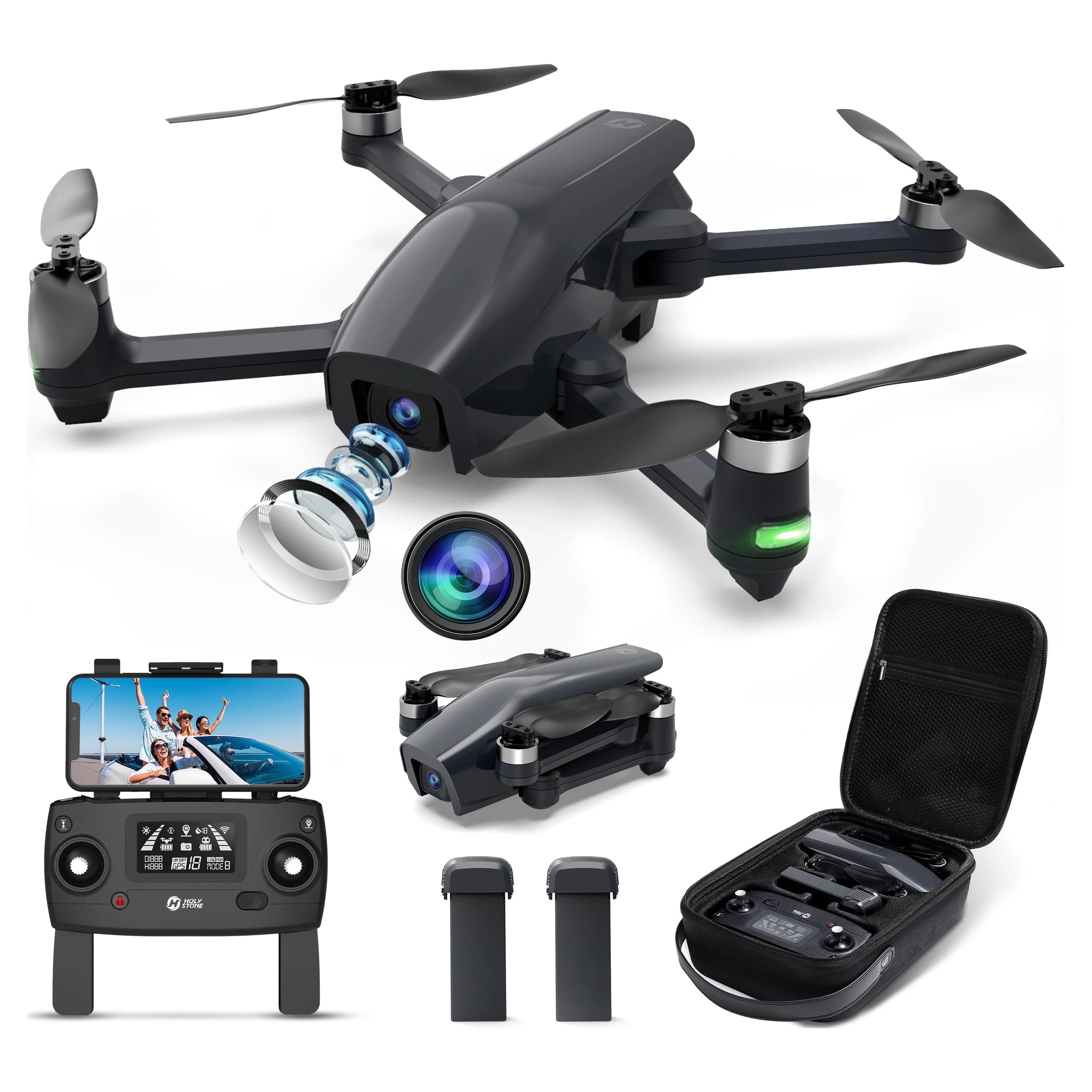 Holy Stone HS710 GPS Drone with 4K Camera for Adults Brushless Motor 50 Mins Flight Time Color White