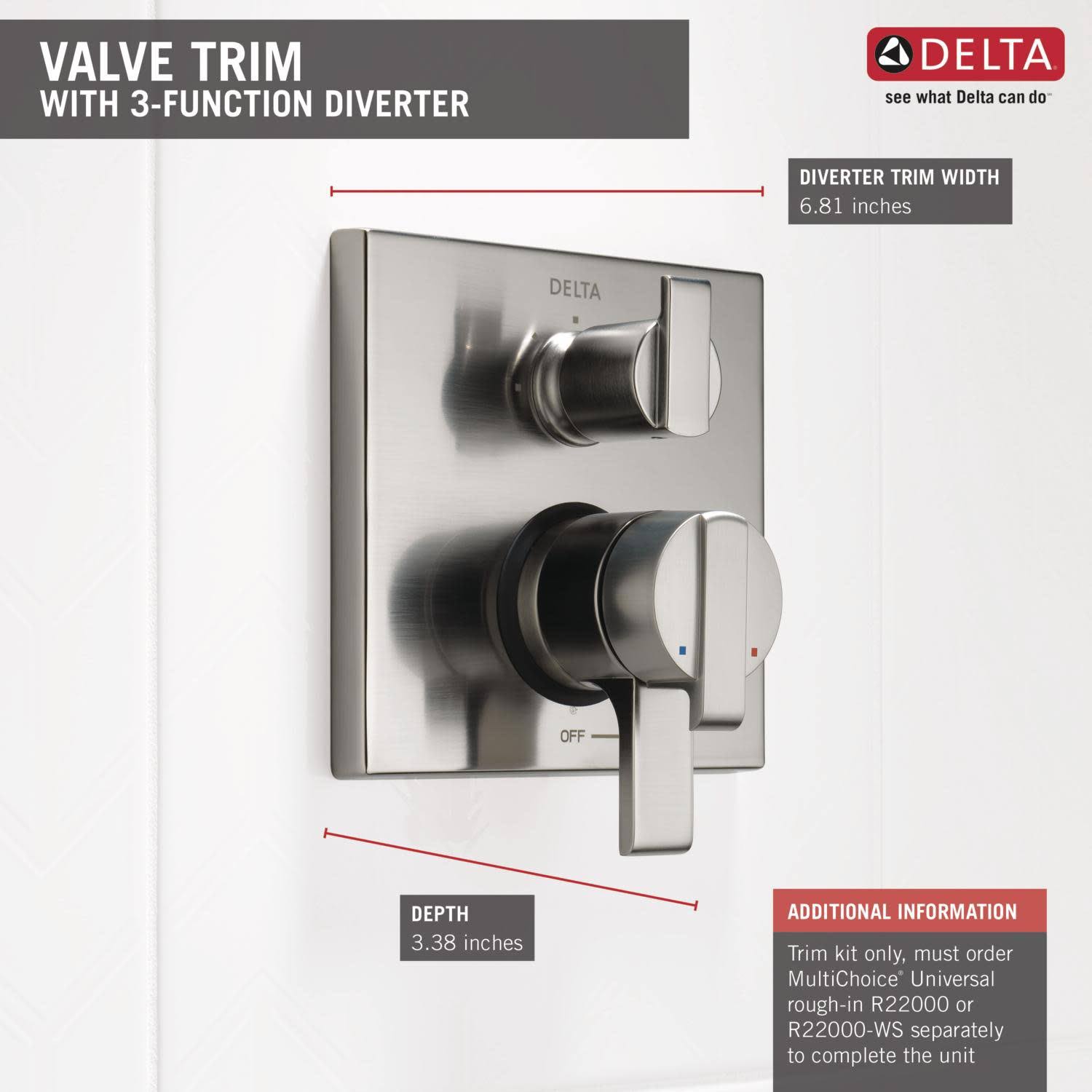 Delta T27867-RB Ara Angular Modern Monitor 17 Series Valve Trim with 3-Setting Integrated Diverter Venetian Bronze