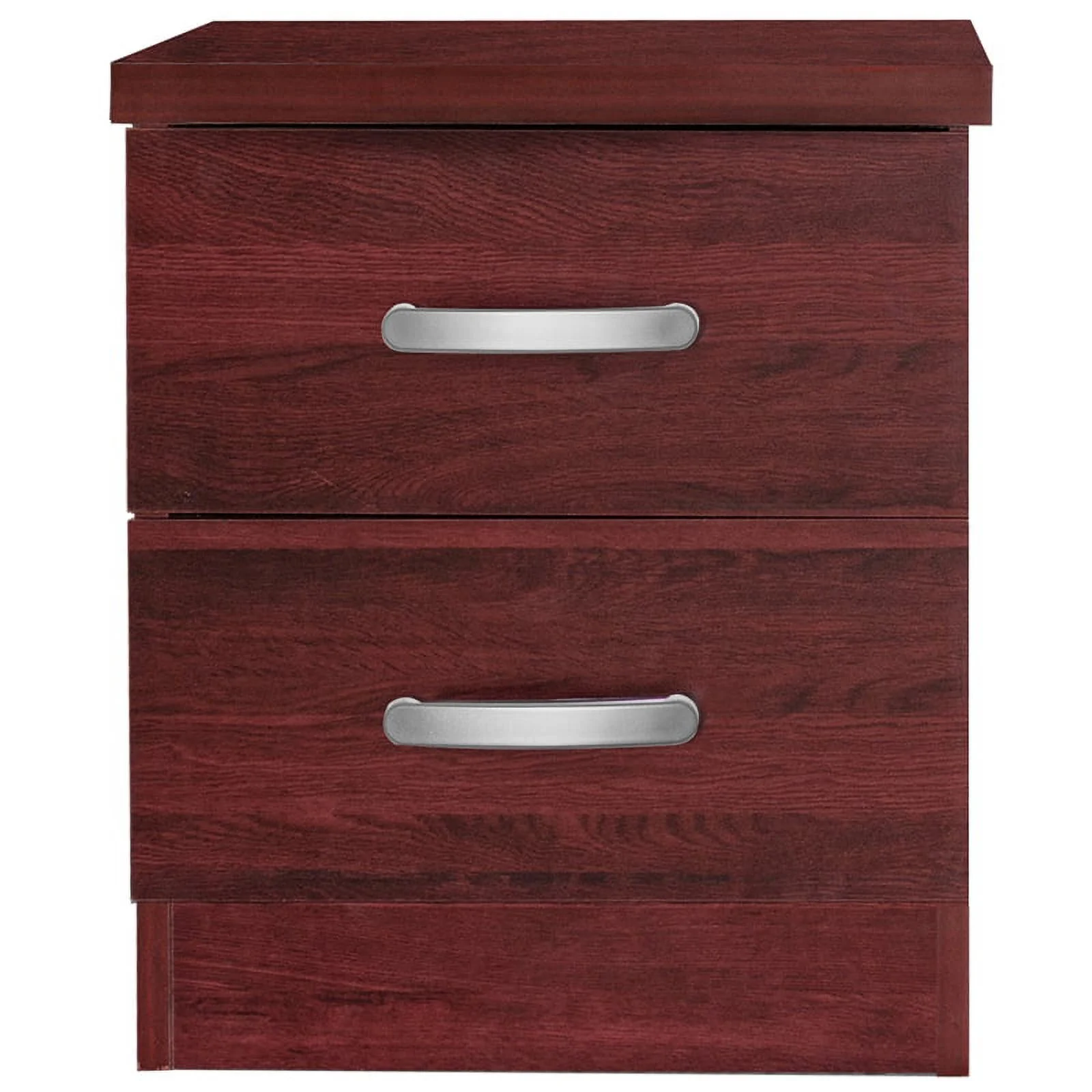 Home Square 2-Piece Set with Dresser with Lock 2-Drawer Nightstand in Mahogany