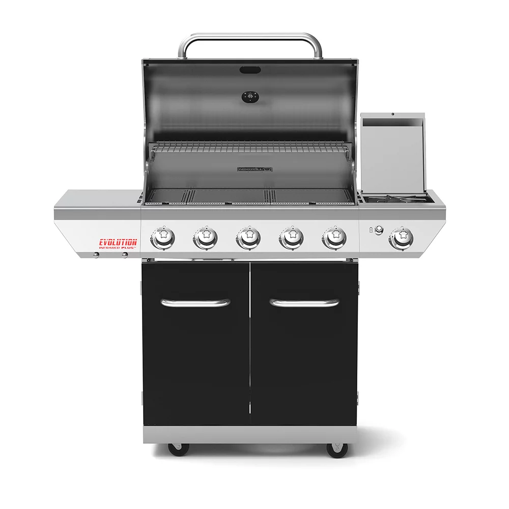 Nexgrill Evolution 5-Burner Propane Gas Grill w/ Infrared Technology, Side Burner & Tables, 57000BTUs