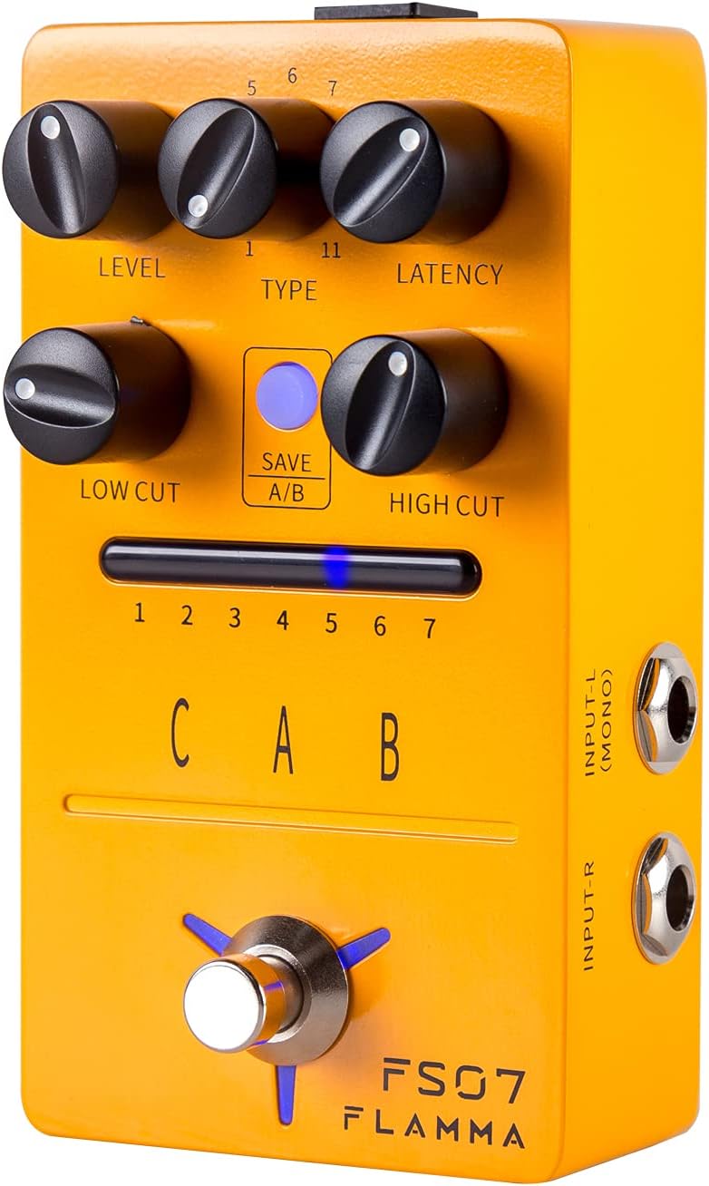FLAMMA FS07 Stereo Cabinet Simulation Guitar Pedal Cab Sim 7 User Preset Slots Support IR Loading Software Editing