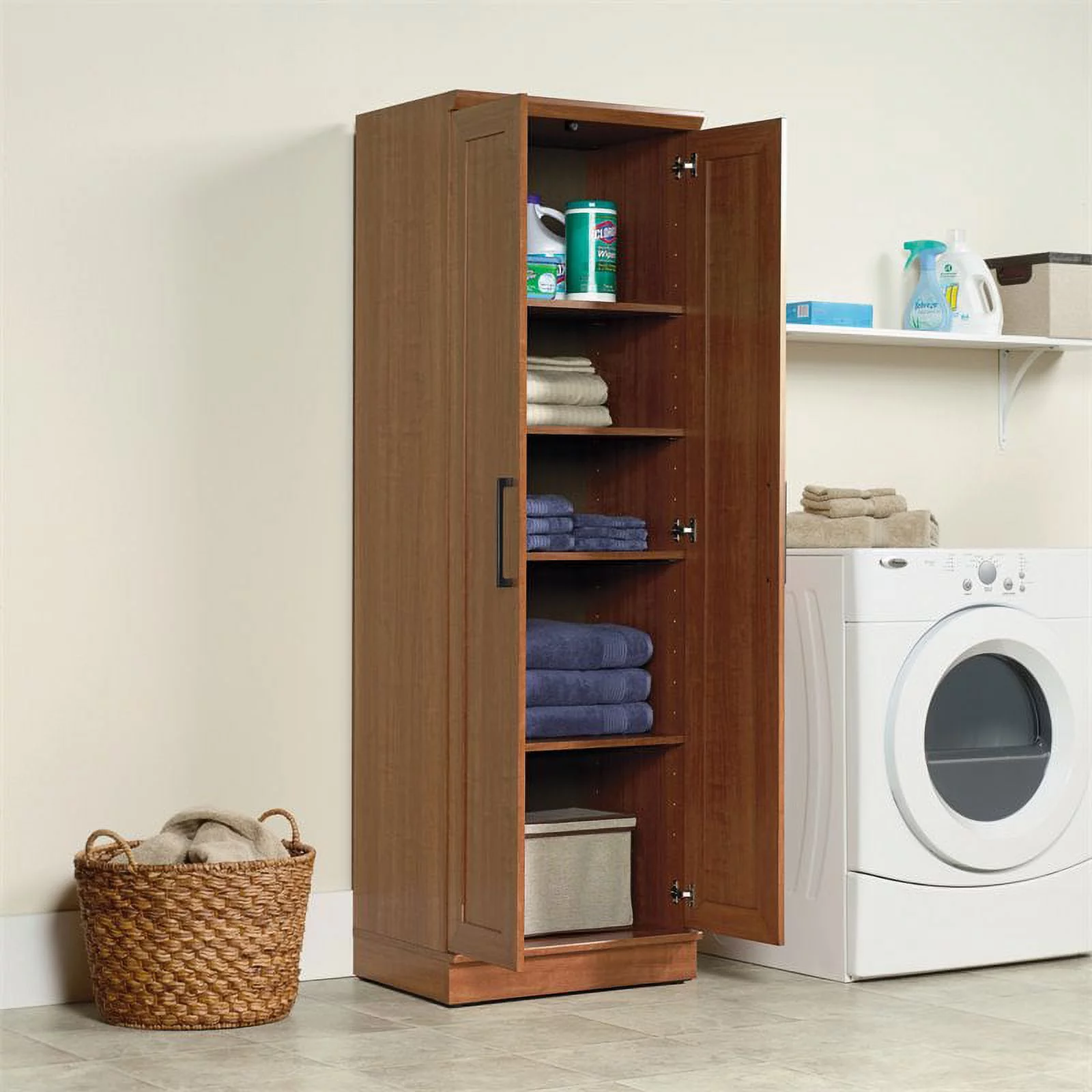 Sauder HomePlus 2-Door Storage Cabinet, Sienna Oak Finish