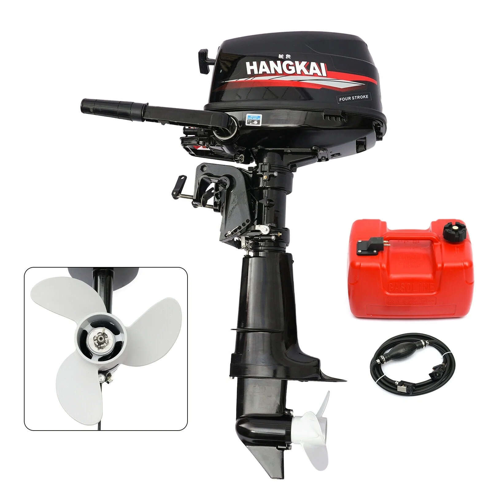 4 stroke 6.5 HP Outboard Motor Engine, 123CC 4800W Gasoline Power Boat Motor Engine with Water Cooling CDI System, Mud Motor Kit, Water Power Equipment for Plate Stern Plate Height of 17 Inches Boat… - Curated Treasures Market