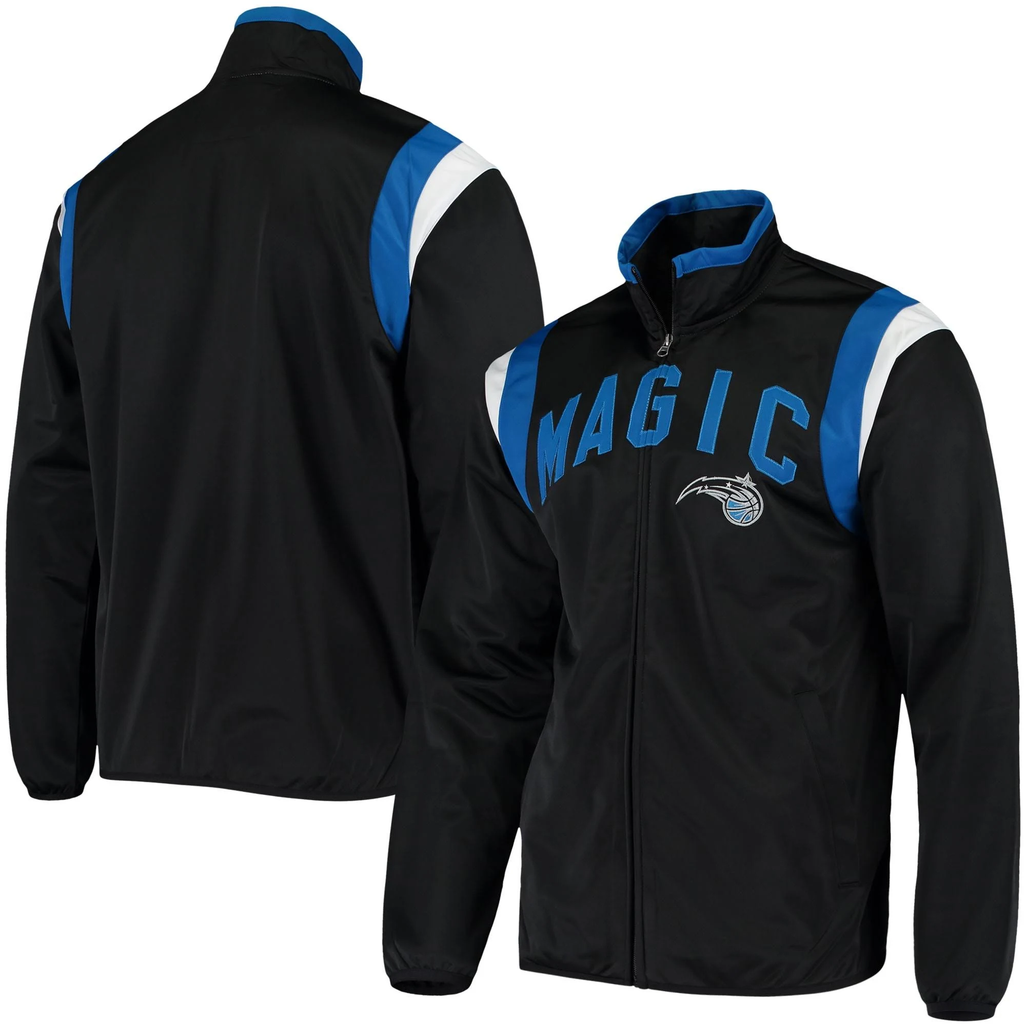 G-III Sports by Carl Banks Orlando Magic Black Post Up Tricot Full-Zip Track Jacket Size: Large