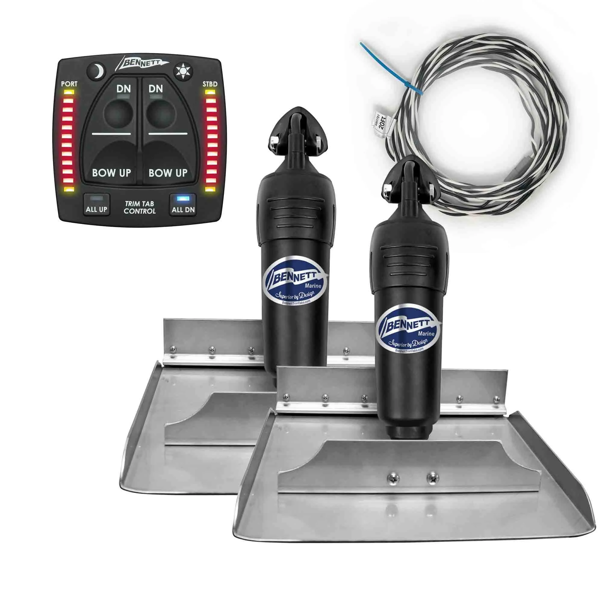 Bennett Complete Kit Bolt Electric Trim Tab (bolt1212) w/ Indication Control (bci8000), 12 inch x 12 inch Fo-4321
