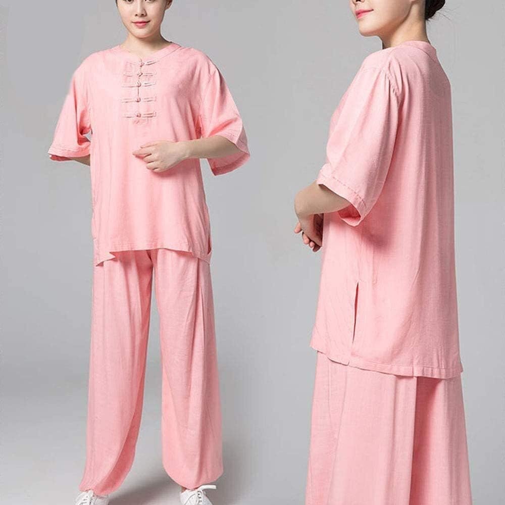 Four Season Tai Chi Uniform Set, Martial Arts Suit Tai Chi Clothing Female Summer Cotton and Linen Practice Clothing Tai Chi Performance Clothing Competition, Zen Meditation Yoga Suit