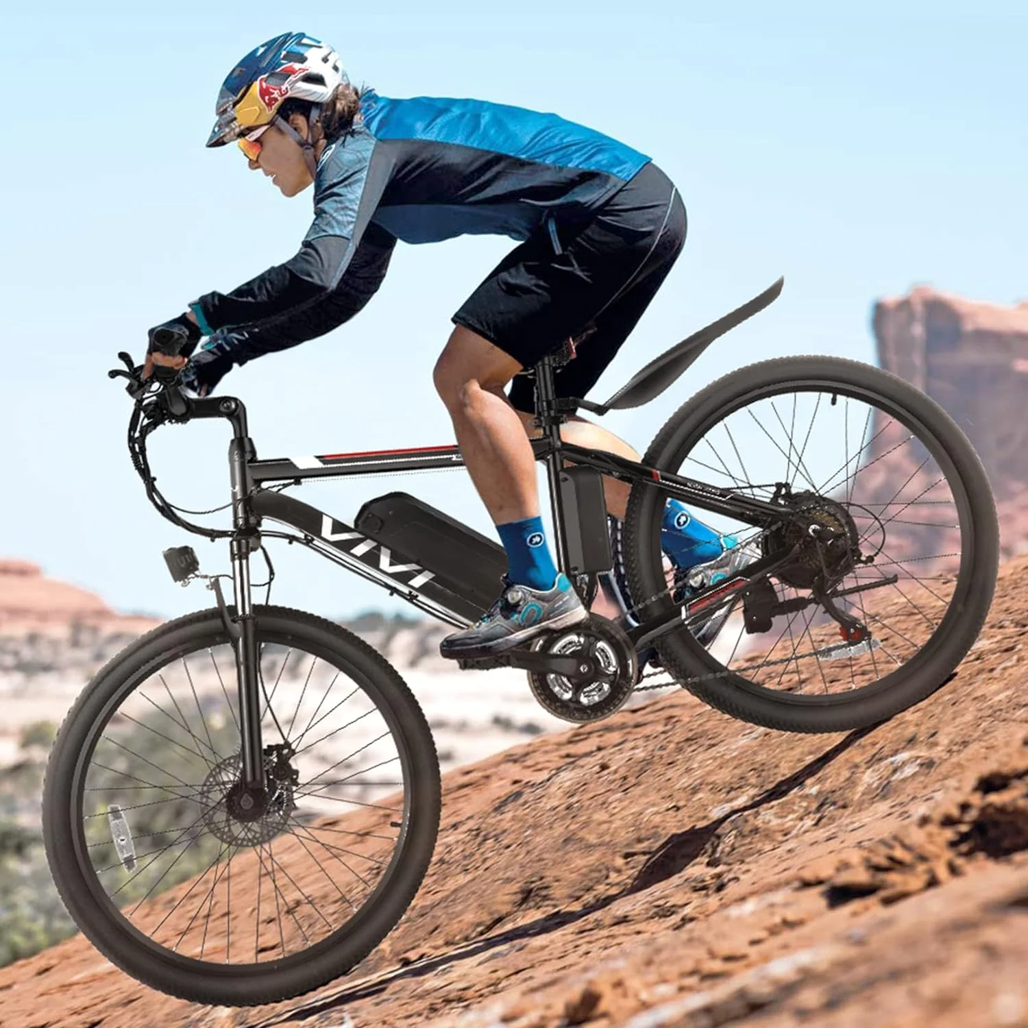 Vivi Electric Bike 26 Adult Electric Mountain Bike 500W Hardtail Electric Commuter Bike 21 Speed with Cruise Control Up to 20MPH & 50Miles