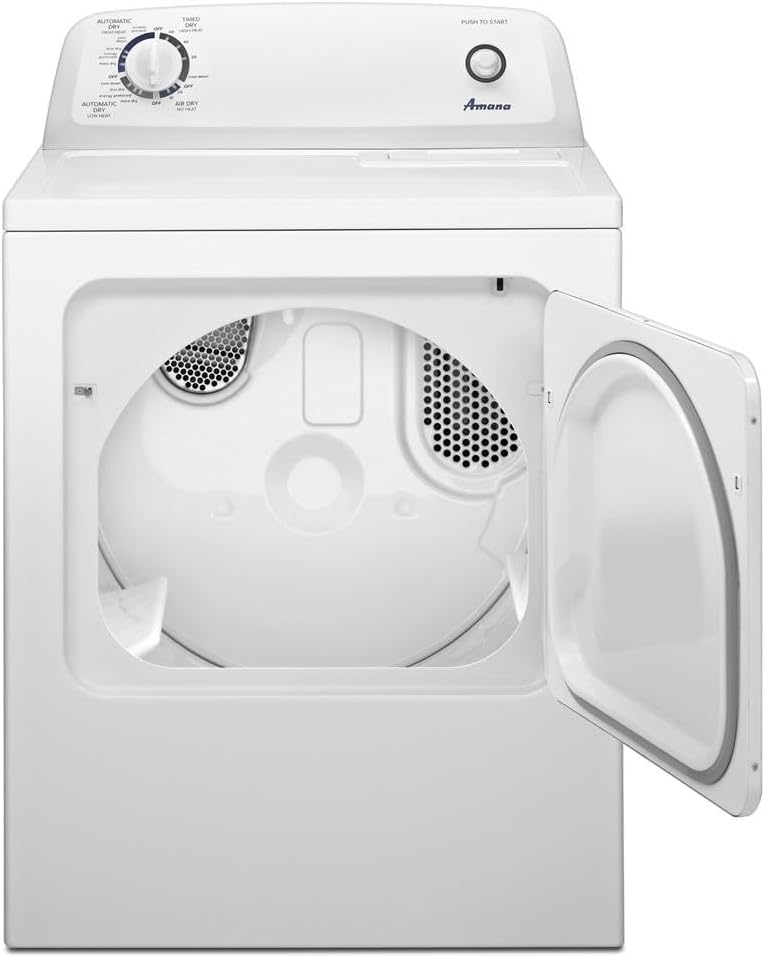 AMANA NED4655EW 6.5 cu. ft. Front Load Electric Dryer with 11 Drying Cycles, White