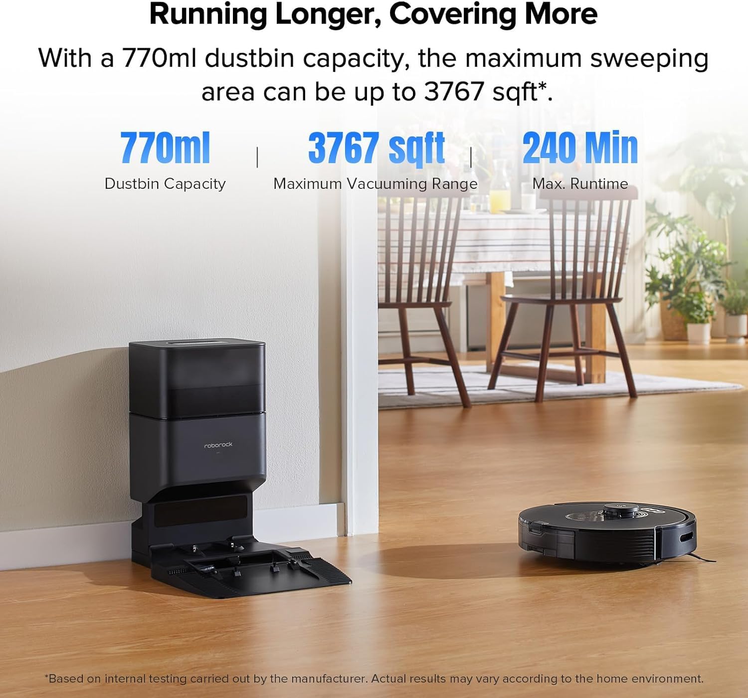 roborock Q5 Max+ Robot Vacuum with Self-Empty Dock, 5500 Pa Suction with Side Brushes Replacement (2 Pieces)