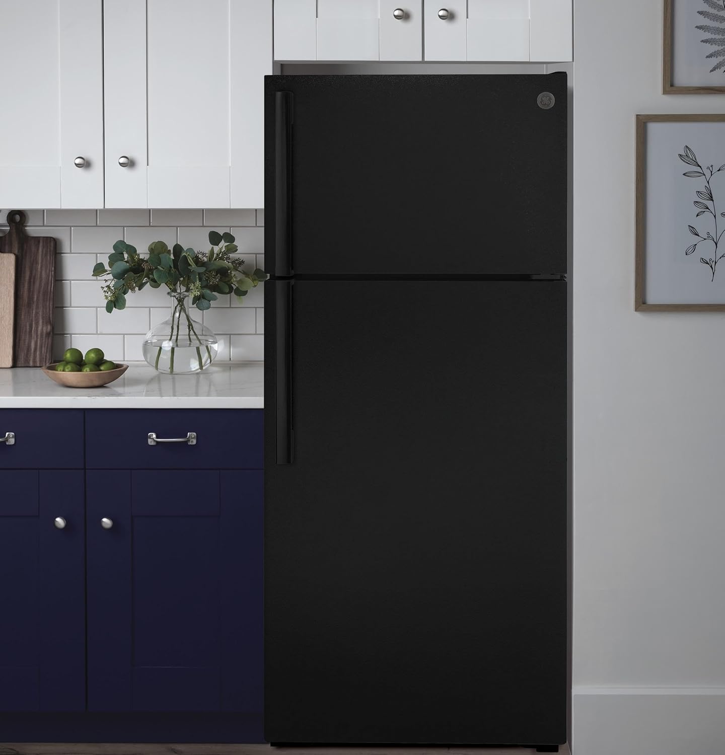 GE GTE17DTNRBB 16.6 Cu. Ft. Black Top Freezer Refrigerator