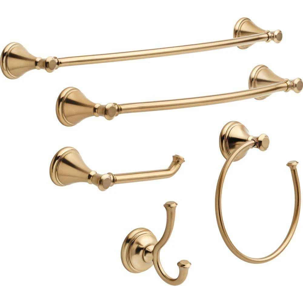 Delta Cassidy 5 Piece Bathroom Hardware Set Finish: Champagne Bronze