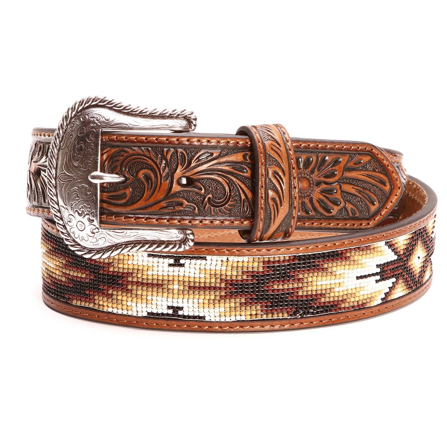Nocona Western Belt Mens Bead Inlay Bead Southwestern N2499308 Tan