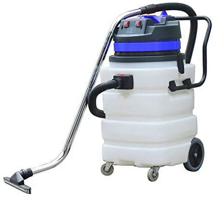 Industrial Vacuum Cleaner Wet/Dry - 2 Motors - Front Squeegee - 24 Gallon