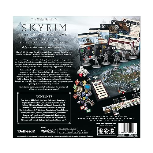 Modiphius The Elder Scrolls V: Skyrim The Adventure Game - Dungeon Crawling Strategy with Tabletop Miniatures for Kids & Adults, Ages 14+, 1-4 Players, 60-120 Minute Playtime