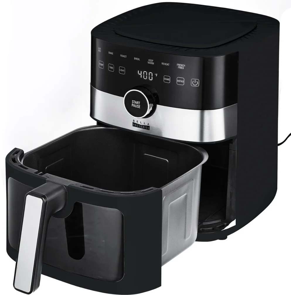 Bella Pro Series - 6-qt. Digital Air Fryer with Window - Black 6507324