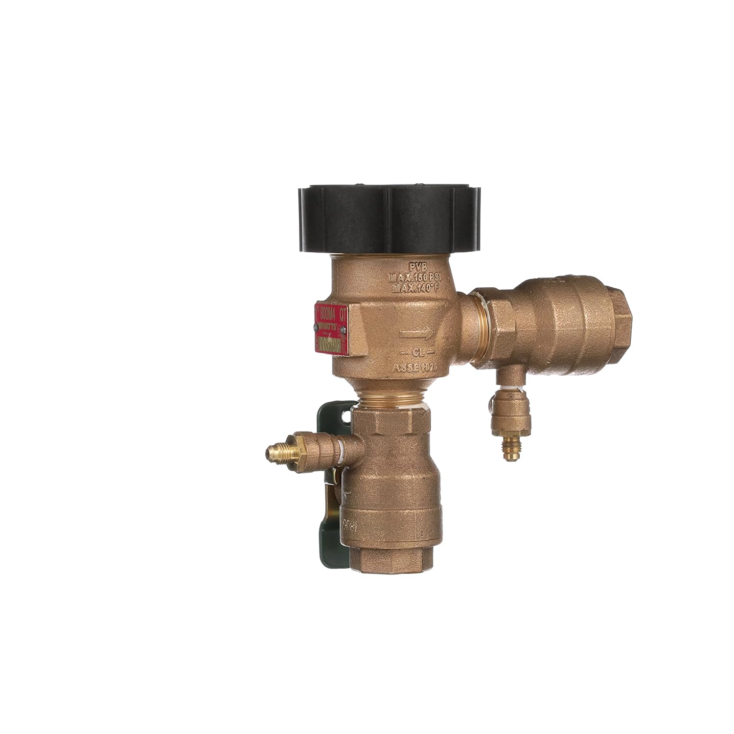 Watts 800M4-QT Anti-Siphon Pressure Vacuum Breaker Quarter Turn Shutoff, Tee Handles, 1 Inch, Bronze