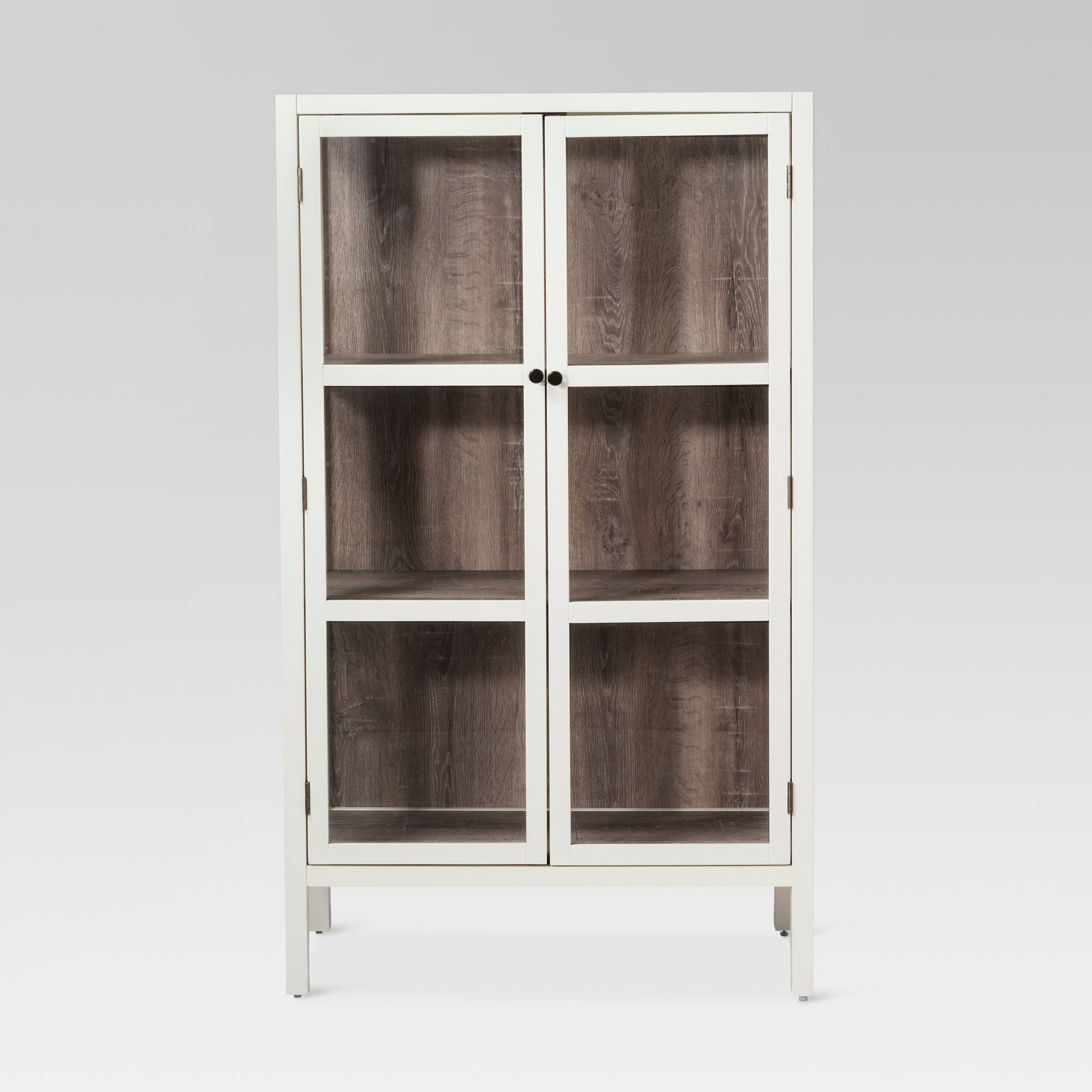 56.2x22 Hadley Library Cabinet with Glass Shell White - Threshold