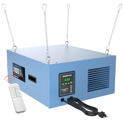 Abestorm Air Filtration System 3-Speed Remote-Controlled (650CFM/850CFM/1100CFM) Built-in Ionizer