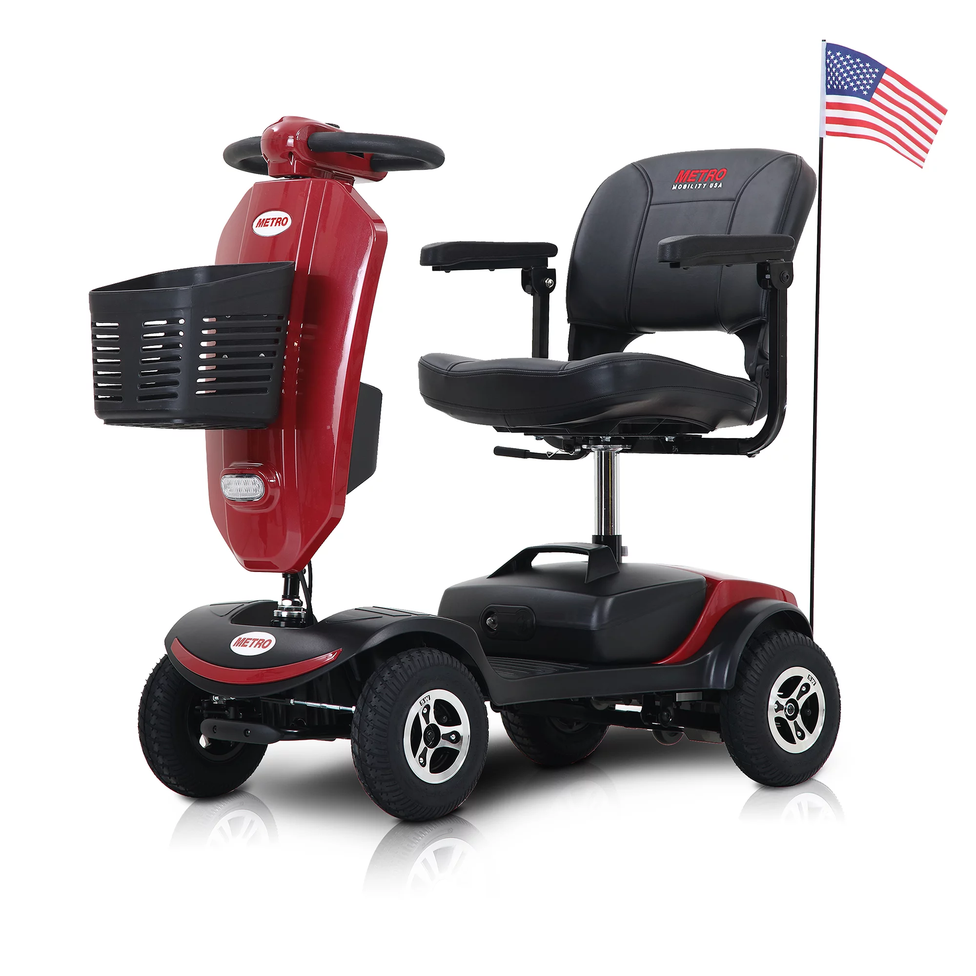 KUUFFER Outdoor Mobile Scooter with Windshield, Transformer 4-Wheel Mobility Scooter with LED Light - Curated Treasures Market