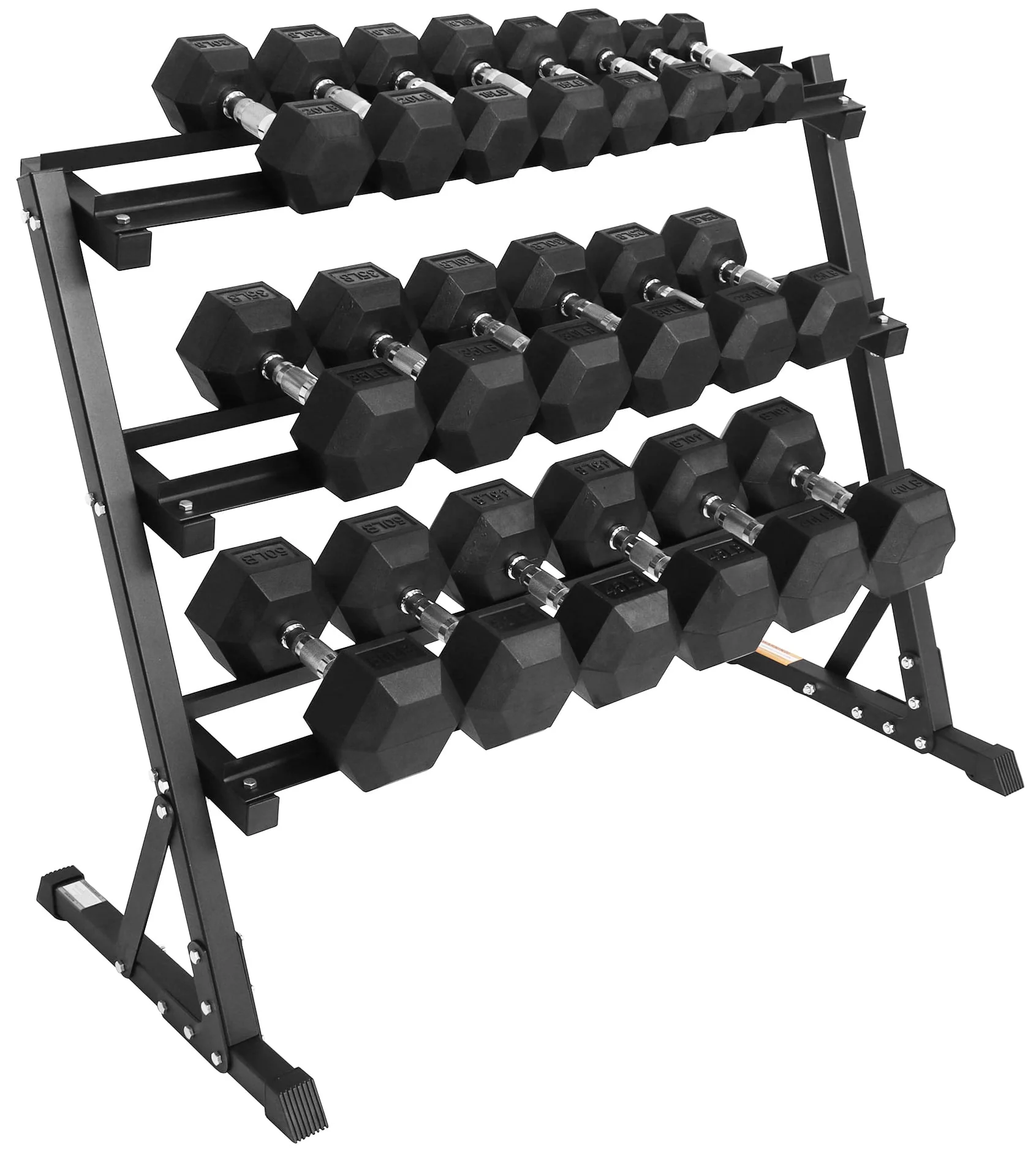 BalanceFrom 150 LB Dumbbell Set with A-Frame Rack, Pair of 5, 10, 15, 20, 25 LB